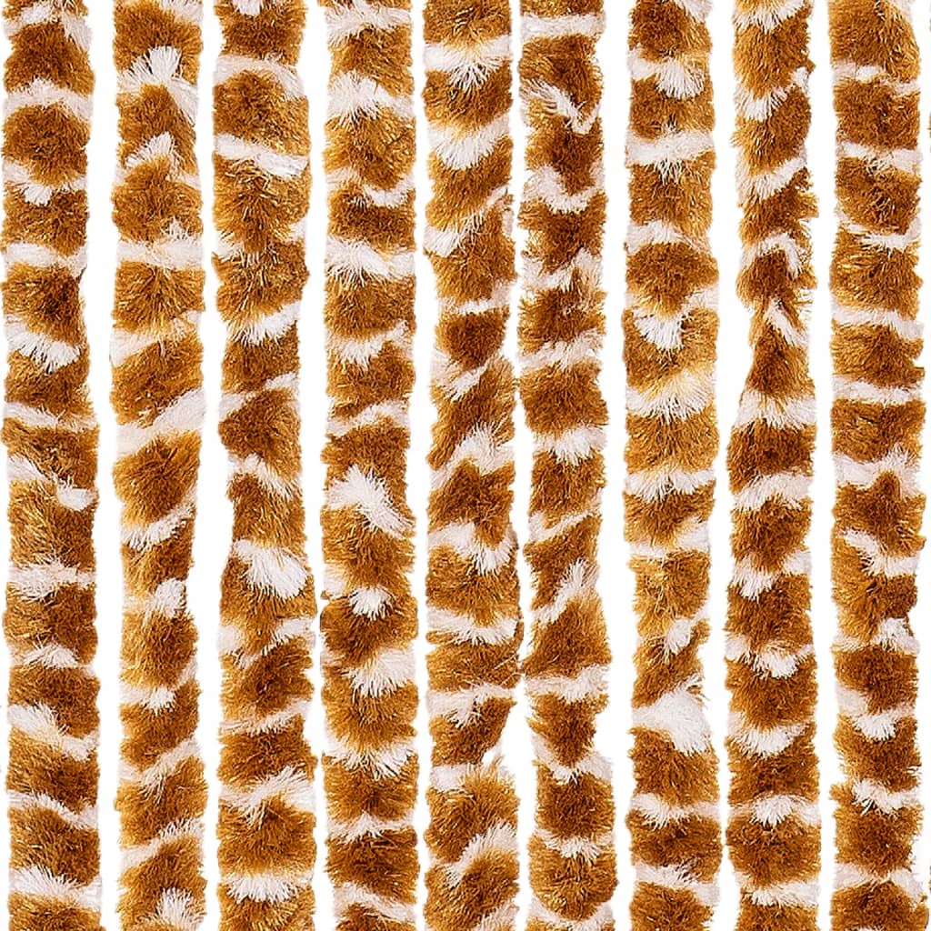 flueforhæng 56x200 cm chenille okkergul og hvid