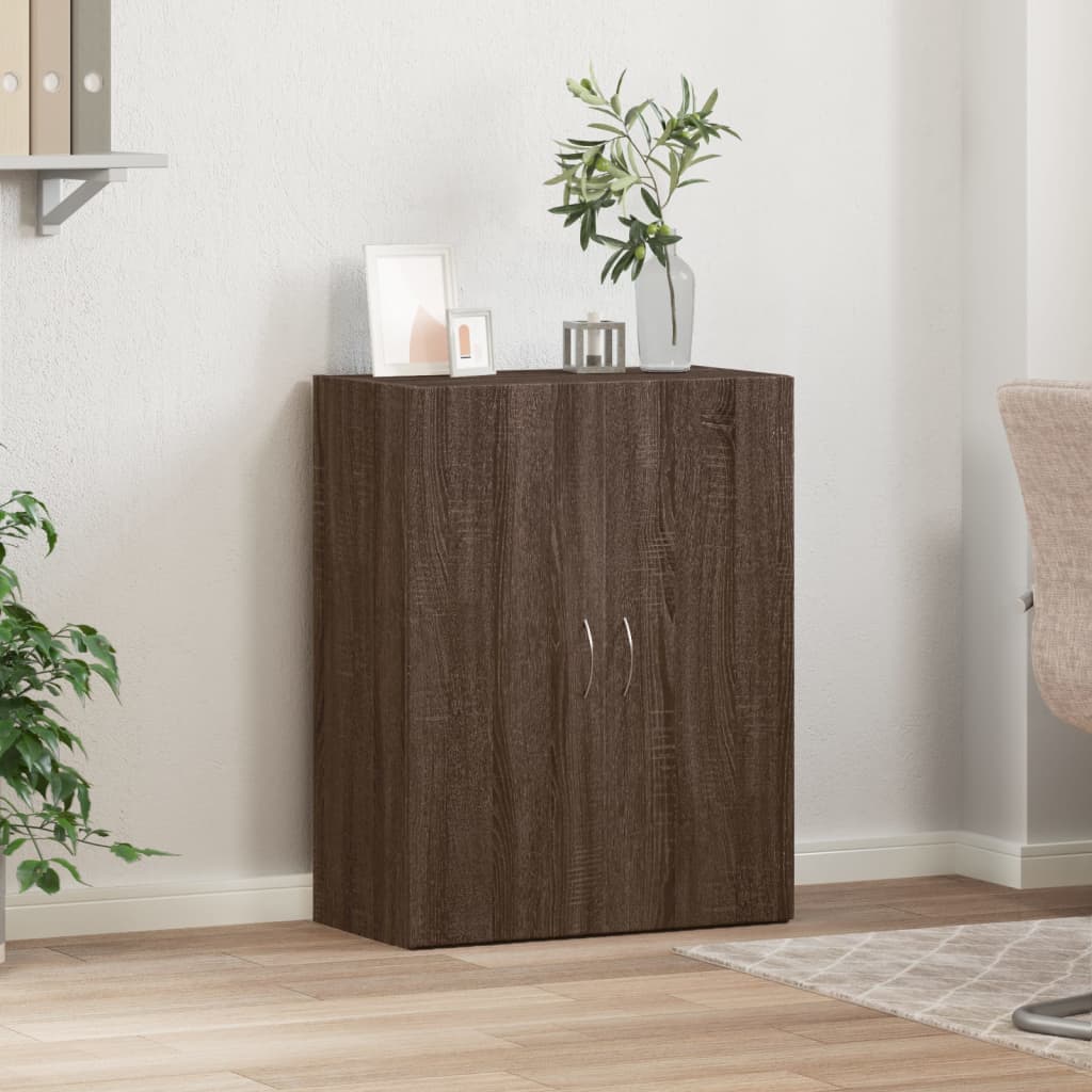 arkivskab 60x32x77,5 cm konstrueret træ brun egetræ
