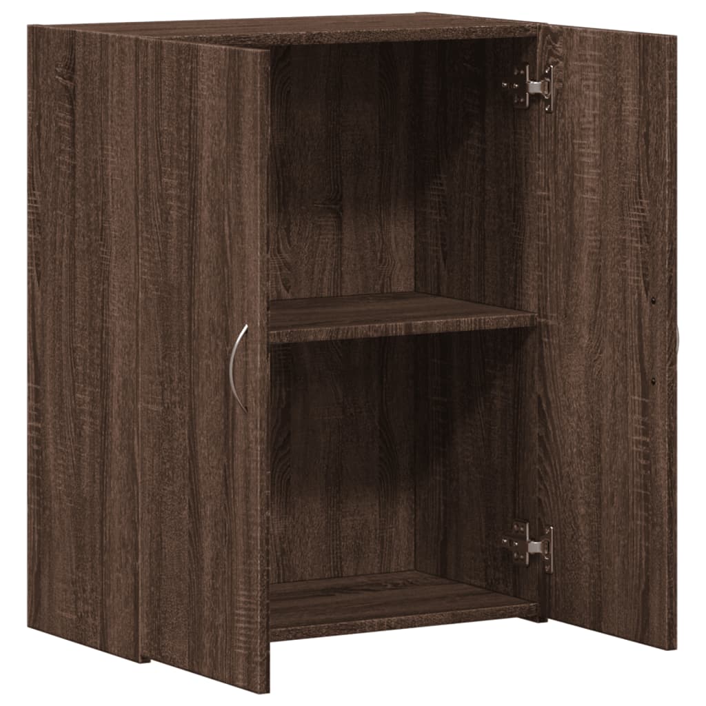 arkivskab 60x32x77,5 cm konstrueret træ brun egetræ