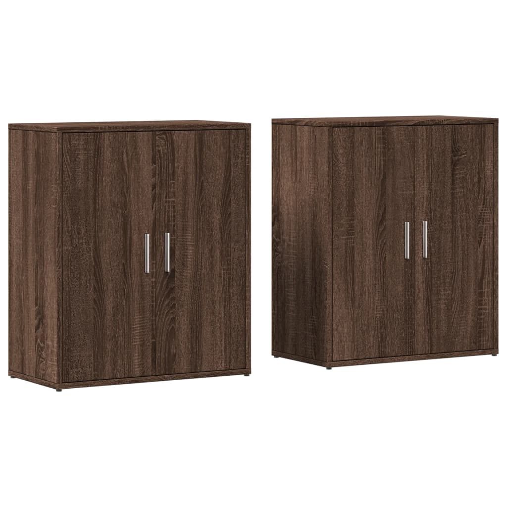 skænke 2 stk. 60x31x70 cm konstrueret træ brun egetræsfarve