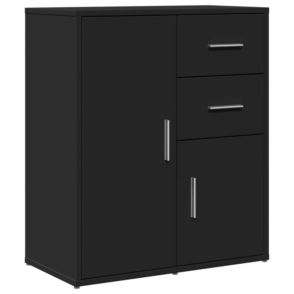 skænke 2 stk. 60x31x70 cm konstrueret træ sort