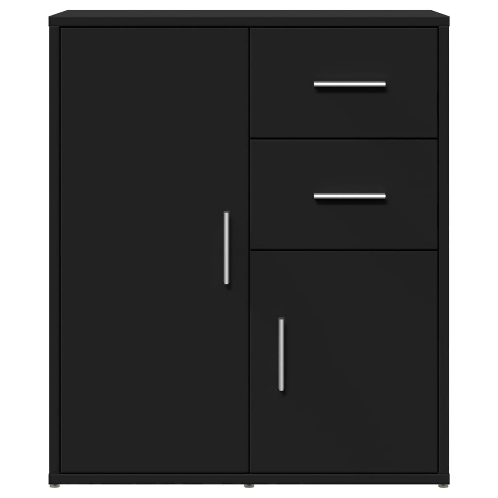 skænke 2 stk. 60x31x70 cm konstrueret træ sort