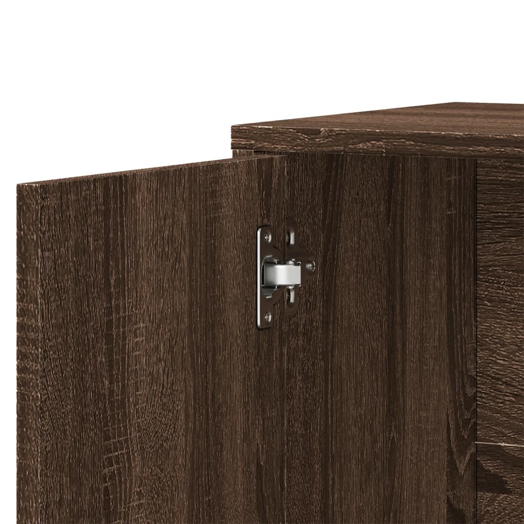skænke 2 stk. 60x31x70 cm konstrueret træ brun egetræsfarve