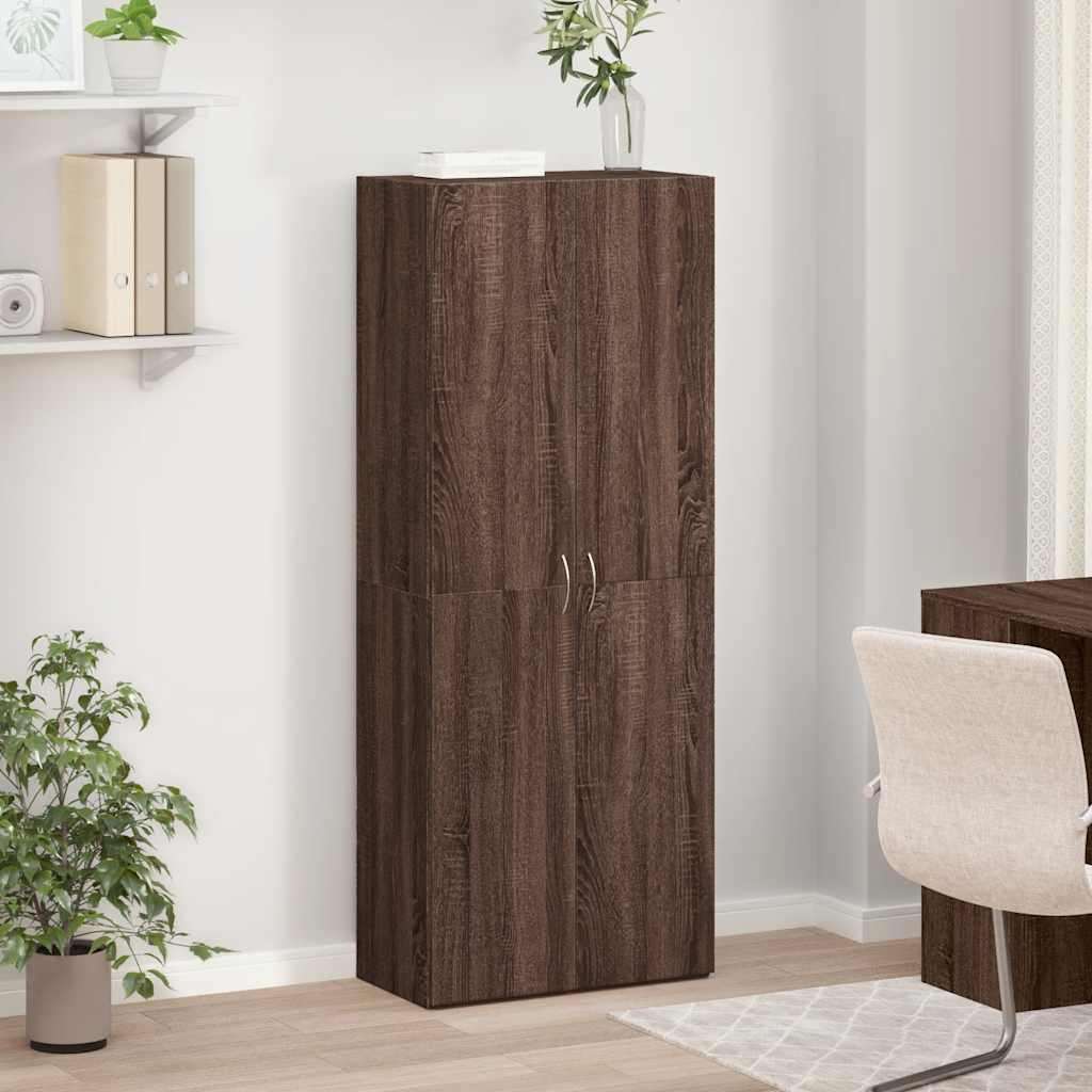arkivskab 60x32x153 cm konstrueret træ brun egetræsfarve