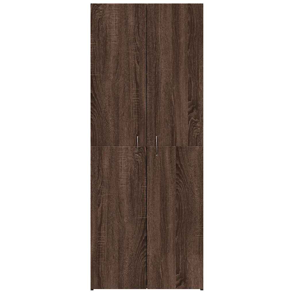 arkivskab 60x32x153 cm konstrueret træ brun egetræsfarve