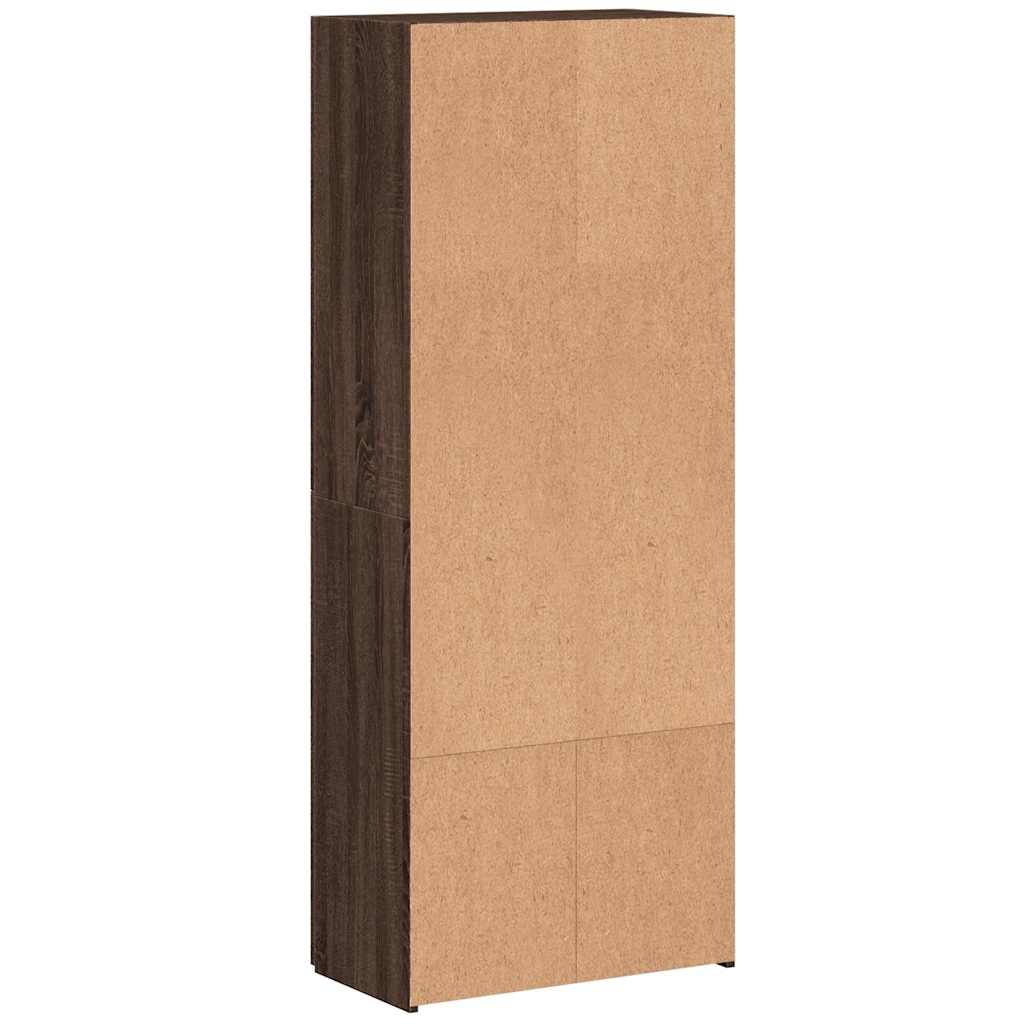 arkivskab 60x32x153 cm konstrueret træ brun egetræsfarve