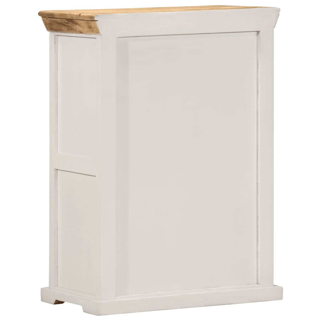 skænk 55x30x73 cm massivt ru mangotræ hvid og brun