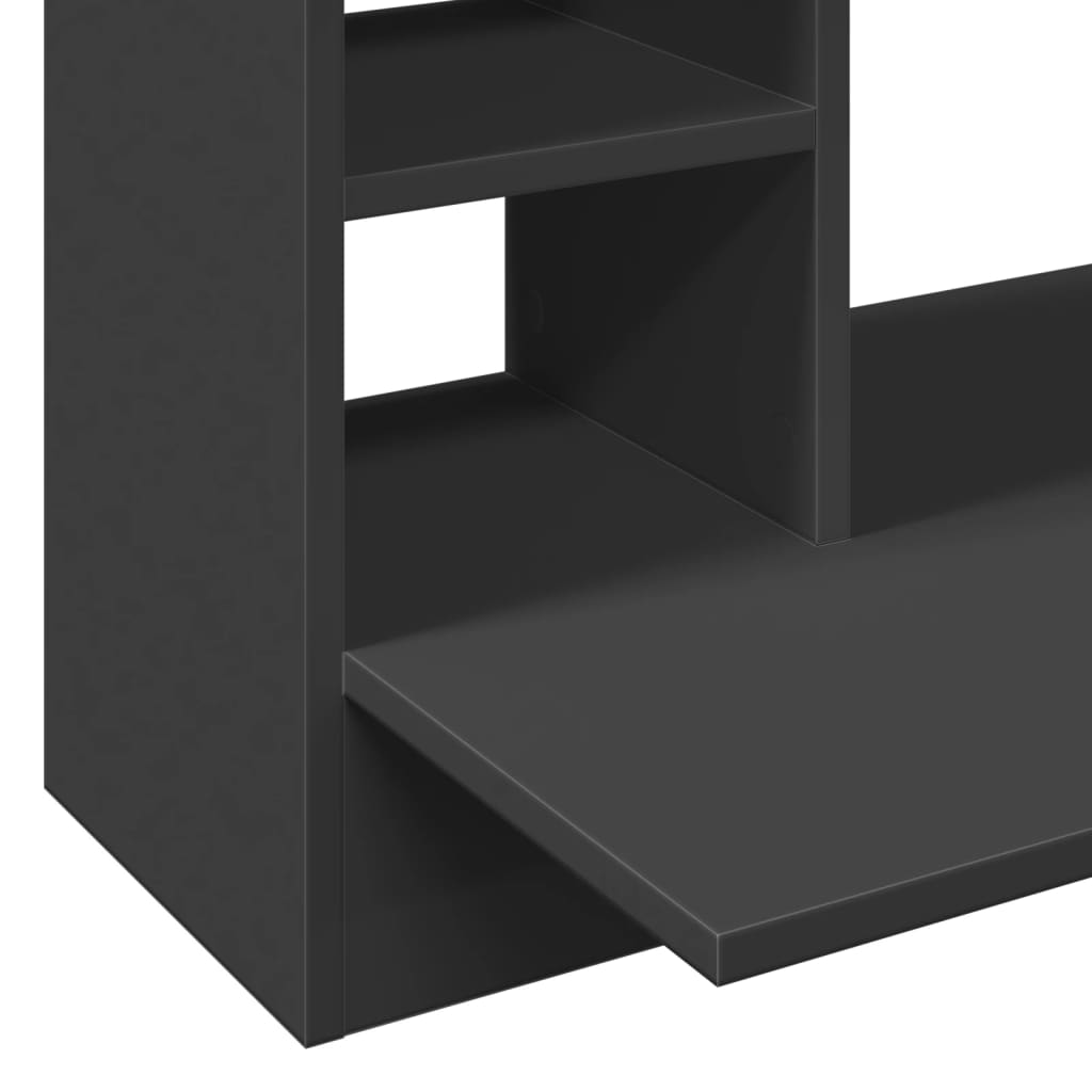 væghængt skrivebord 105x48x75 cm konstrueret træ sort