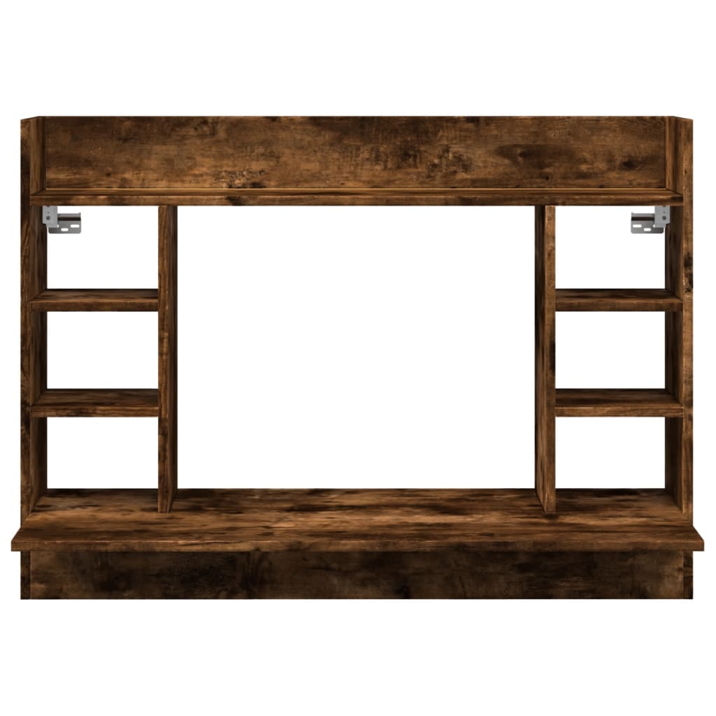 væghængt skrivebord 105x48x75 cm konstrueret træ røget egetræ