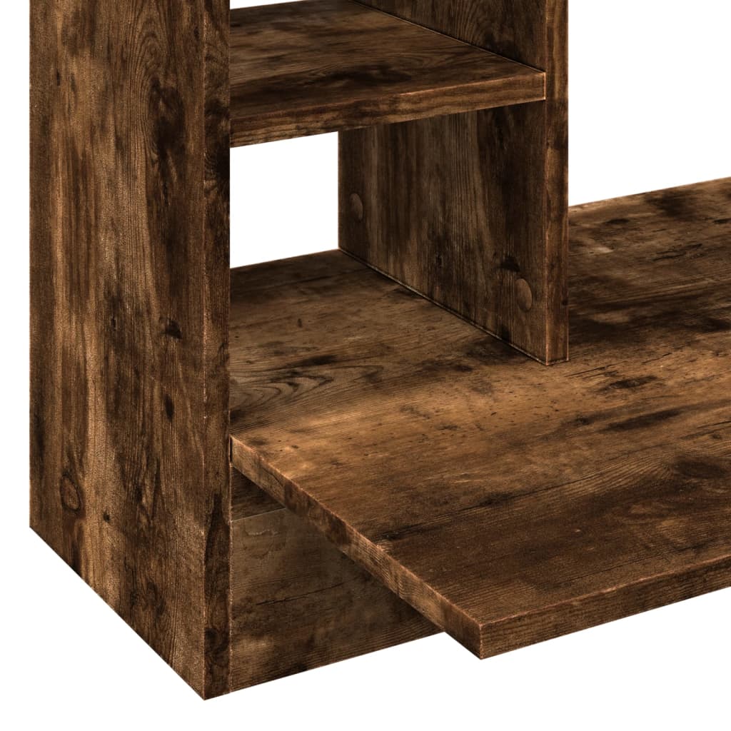 væghængt skrivebord 105x48x75 cm konstrueret træ røget egetræ