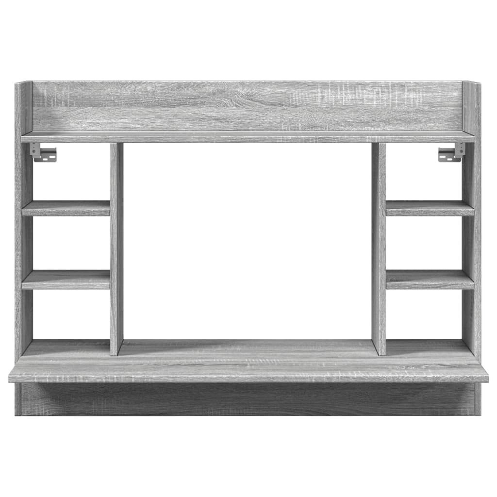 væghængt skrivebord 105x48x75 cm konstrueret træ grå sonoma-eg