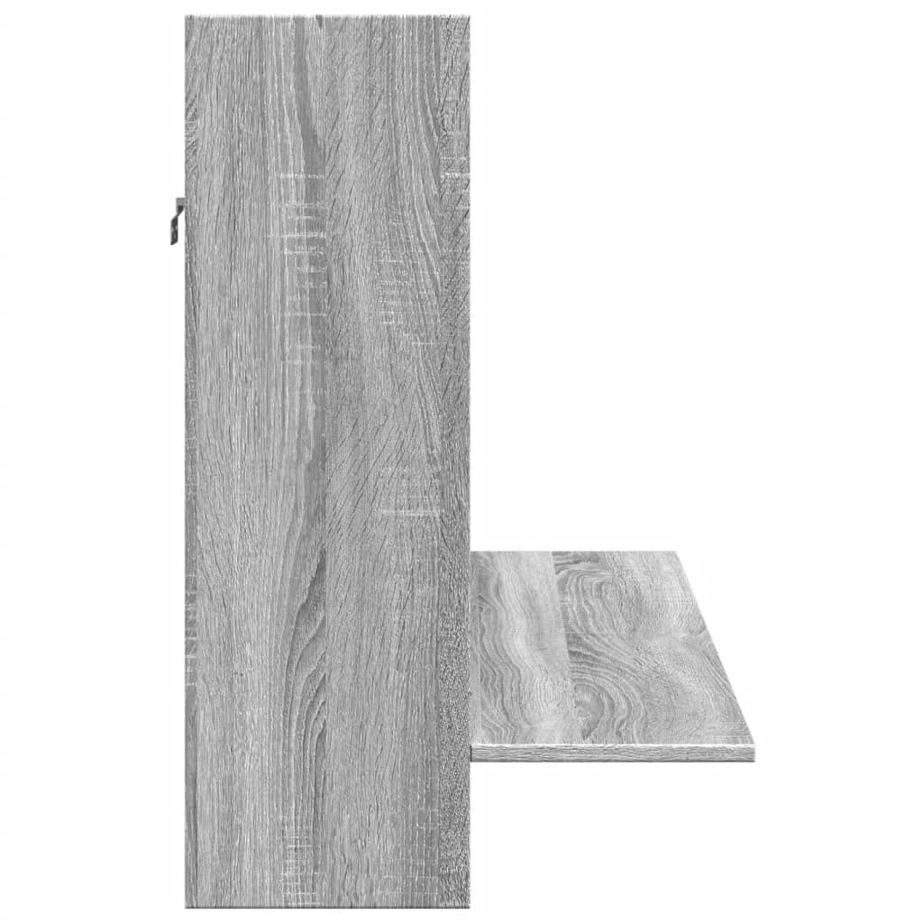 væghængt skrivebord 105x48x75 cm konstrueret træ grå sonoma-eg