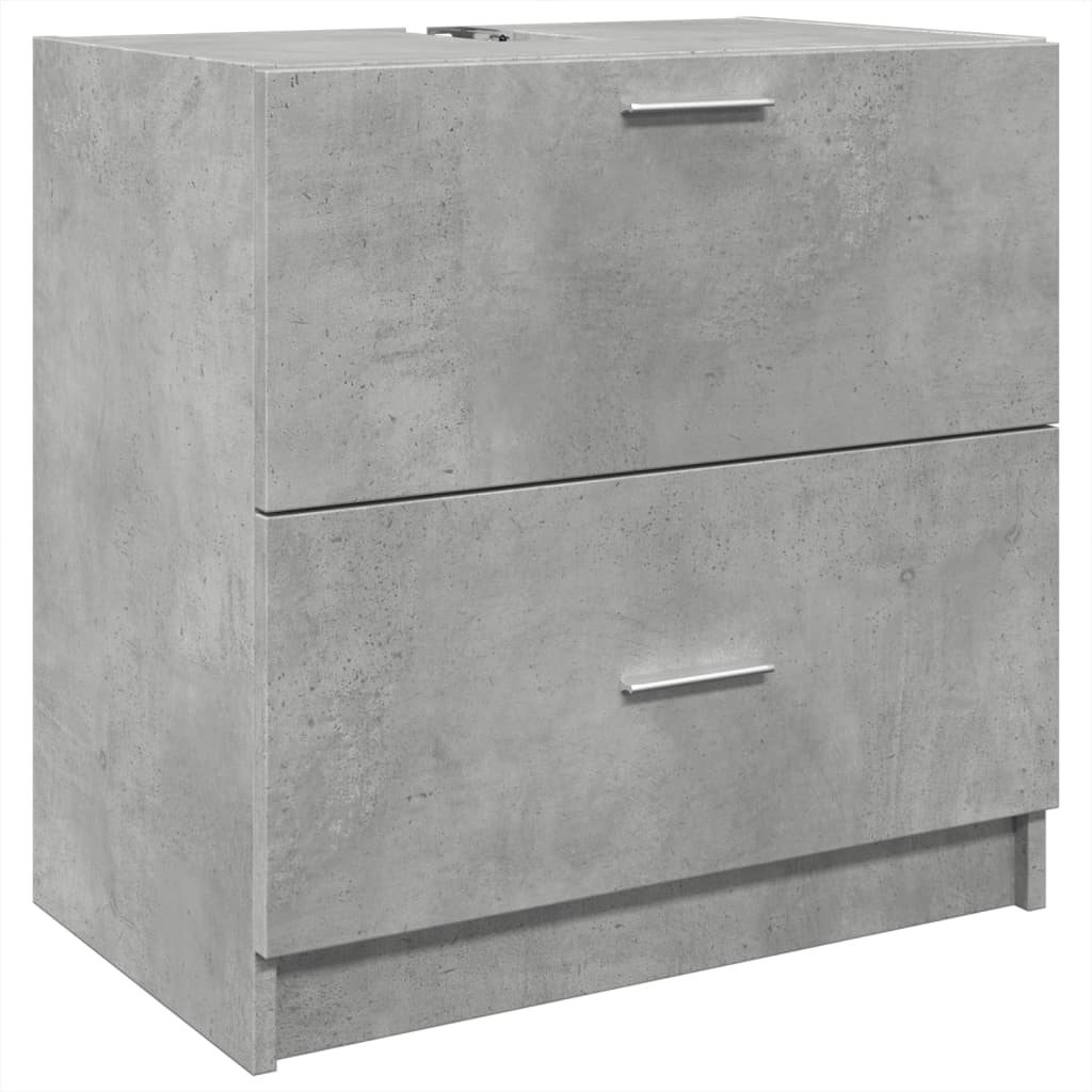 Kommod för tvättställ 59x37x59 cm parkett betong grå