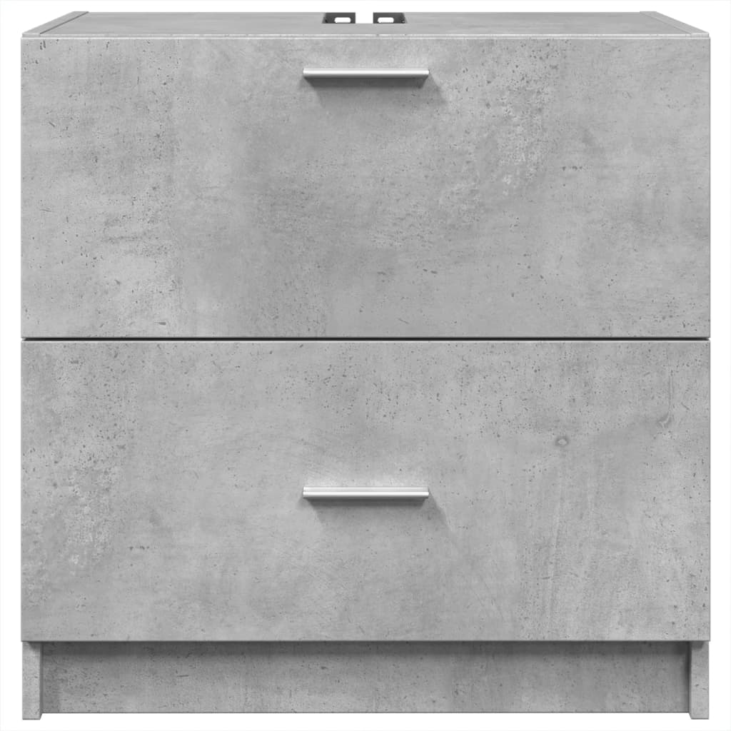 Kommod för tvättställ 59x37x59 cm parkett betong grå