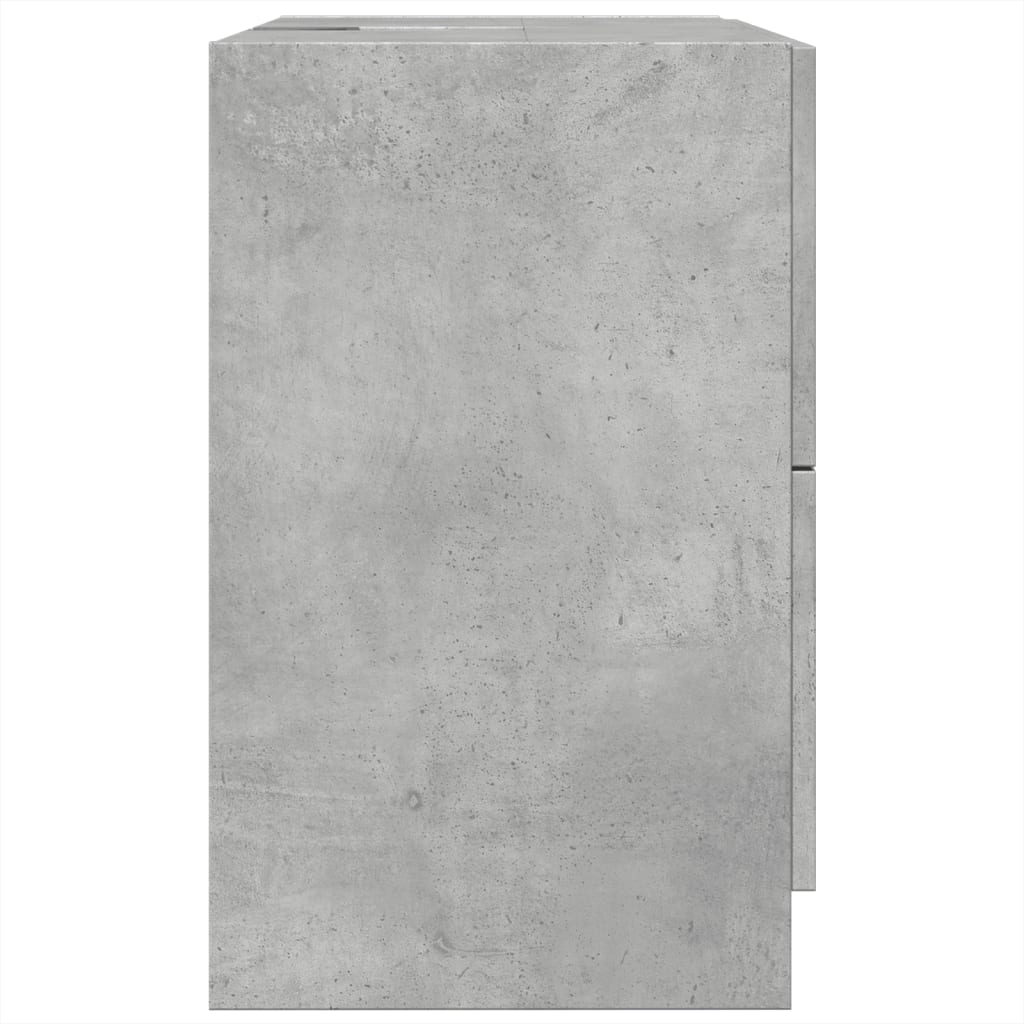 Kommod för tvättställ 59x37x59 cm parkett betong grå
