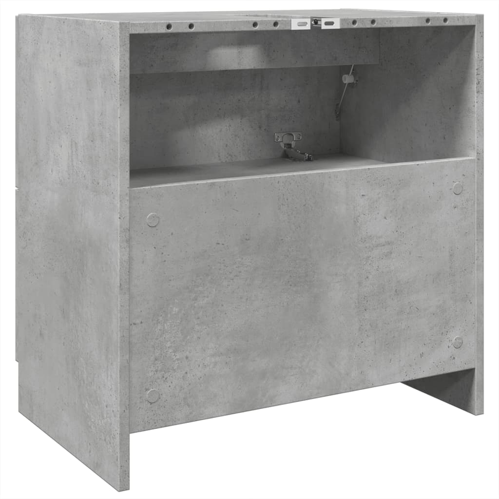 Kommod för tvättställ 59x37x59 cm parkett betong grå