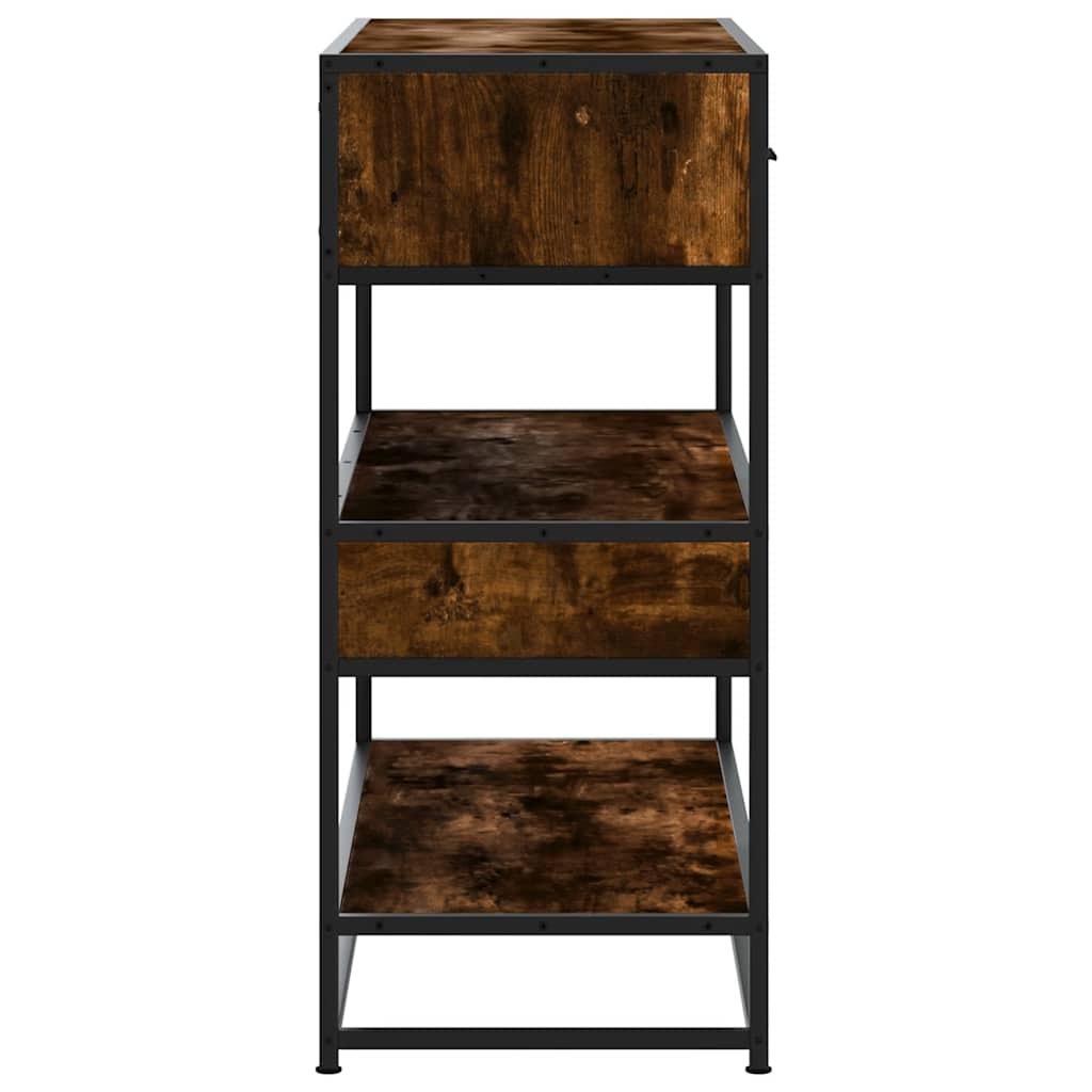 konsolbord 90x35x80 cm konstrueret træ røget egetræsfarve