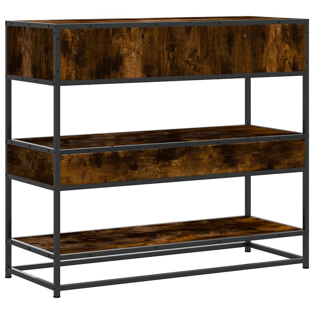 konsolbord 90x35x80 cm konstrueret træ røget egetræsfarve