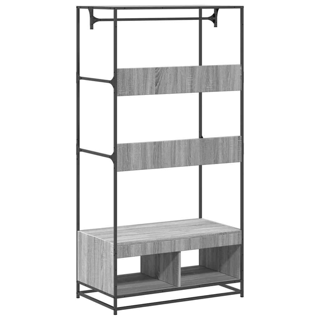 klædeskab 90x50x180 cm konstrueret træ grå sonoma-eg