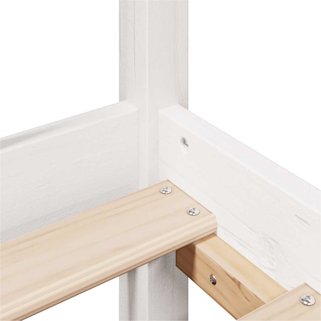 sengeramme uden madras 200x200 cm massivt fyrretræ hvid