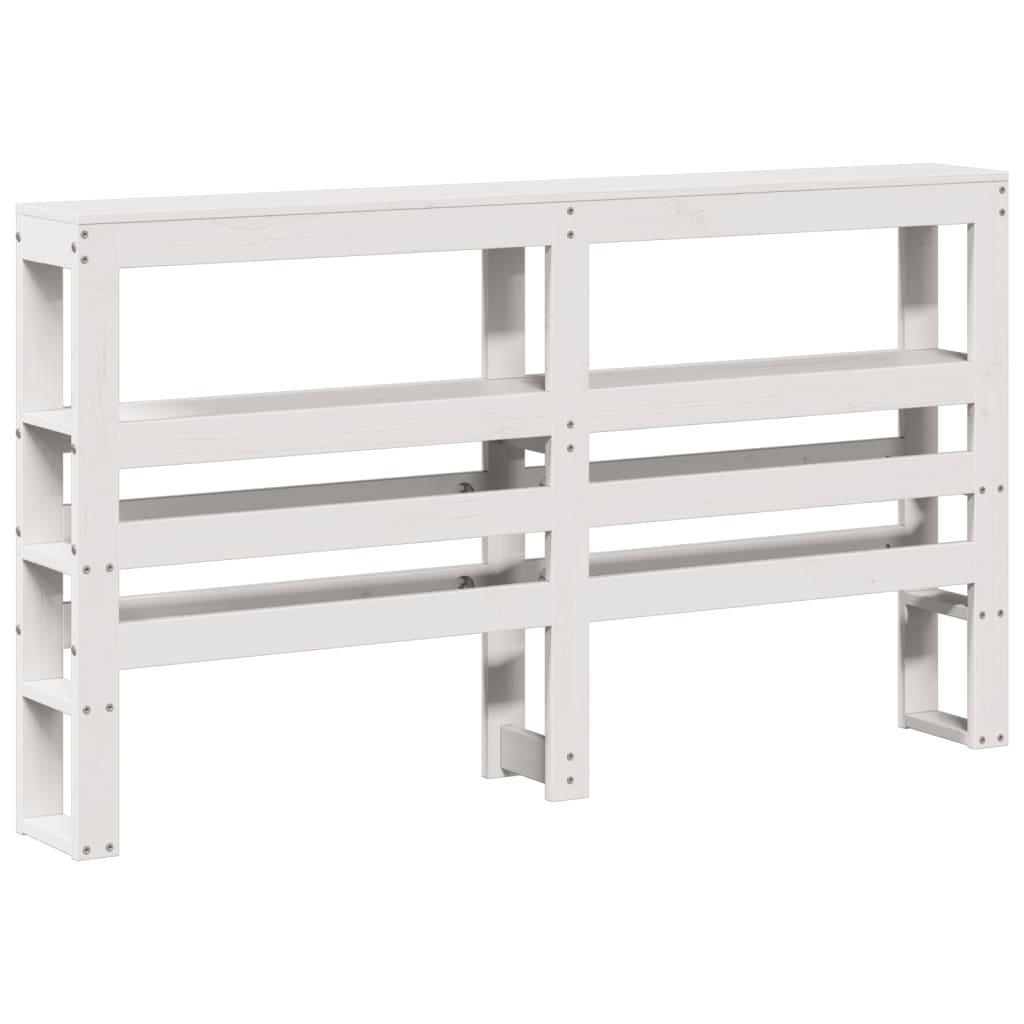 sengeramme med sengegavl 150x200 cm massivt fyrretræ hvid