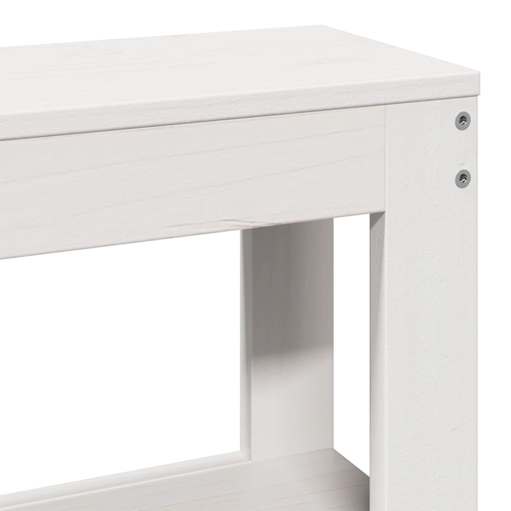 sengeramme med sengegavl 150x200 cm massivt fyrretræ hvid