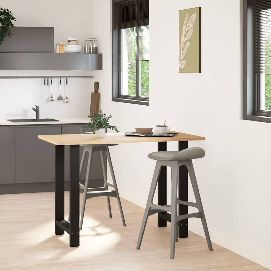 barbordsben sort 2 stk. 60x(90-91) cm stål