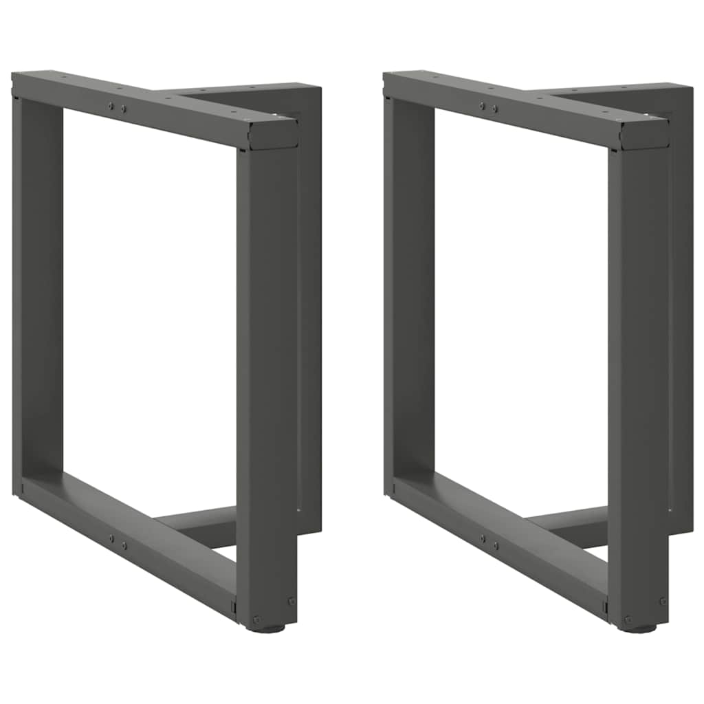 Spisebordsben T-formet 2 stk 70x35x(72-73) cm stål antracitgrå