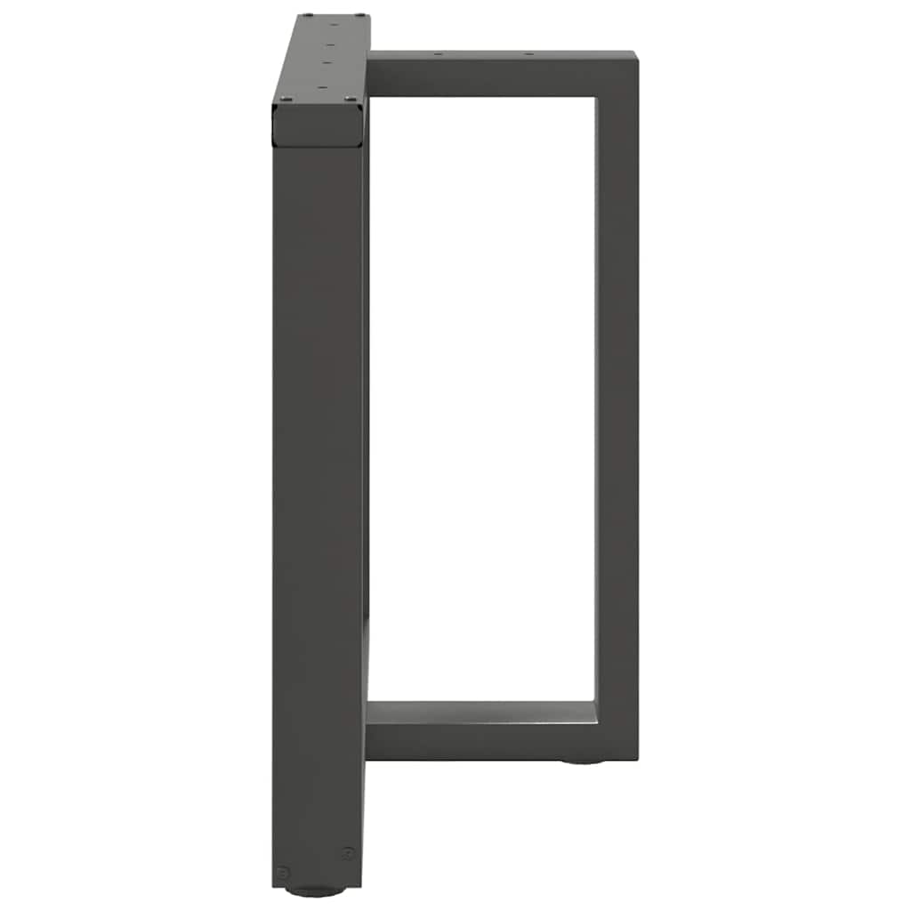 Spisebordsben T-formet 2 stk 70x35x(72-73) cm stål antracitgrå