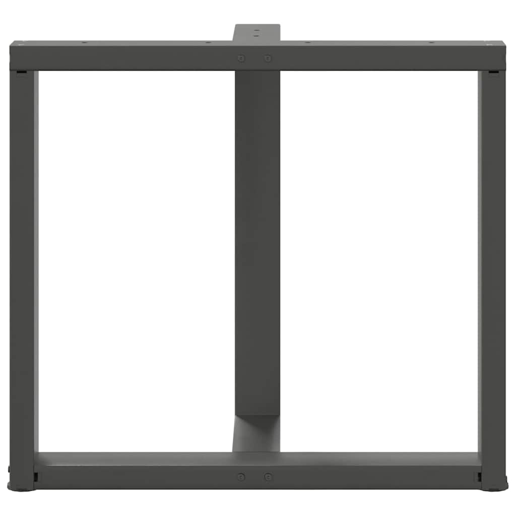 Spisebordsben T-formet 2 stk 70x35x(72-73) cm stål antracitgrå