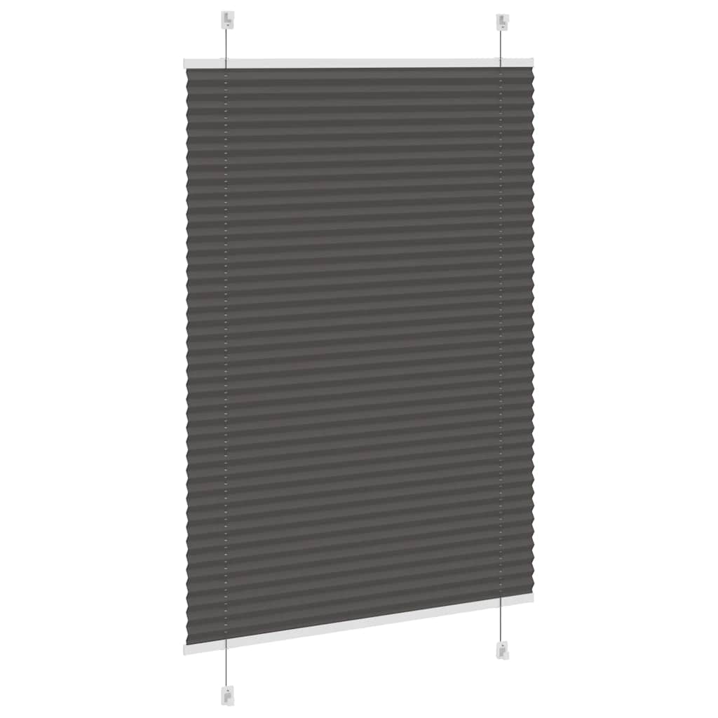 Plisségardin Sort 100x100 cm Stofbredde 99,4 cm Polyester