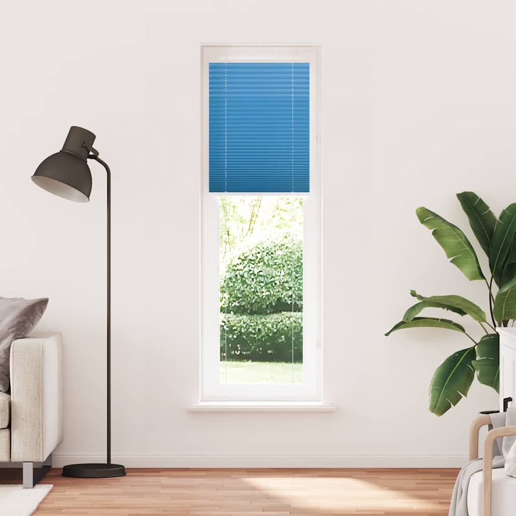 Plisségardin Blå 65x200 cm Stofbredde 64,4 cm Polyester