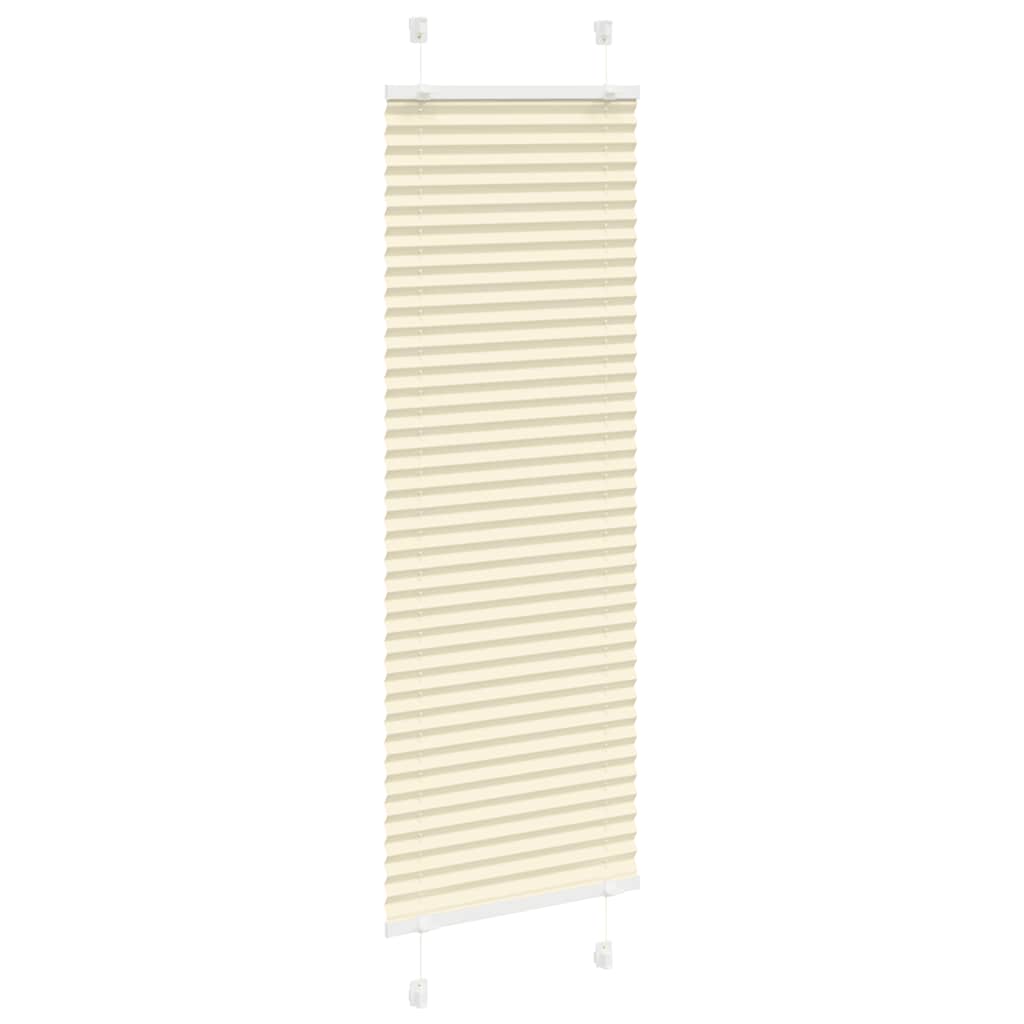 Plisserad gardin cremefärgad 40x150 cm Tygbredd 39,4 cm Polyester