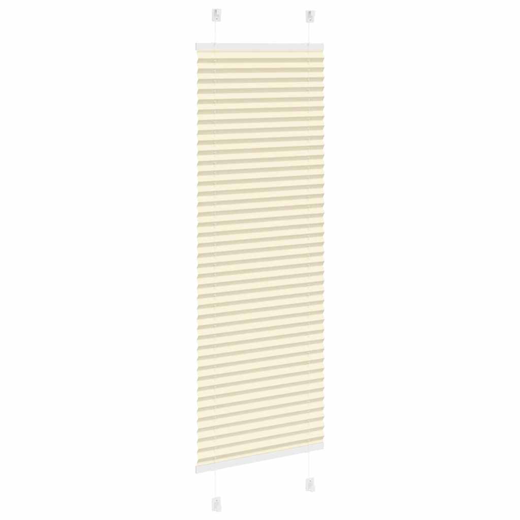 Plisserad gardin cremefärgad 40x150 cm Tygbredd 39,4 cm Polyester