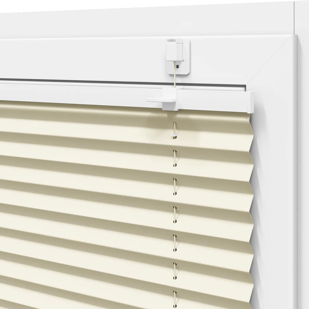 Plisserad gardin cremefärgad 40x150 cm Tygbredd 39,4 cm Polyester