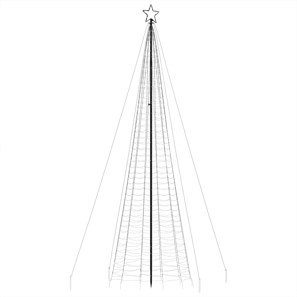 LED-juletræ med spyd 1534 LED'er 500 cm varmt hvidt lys