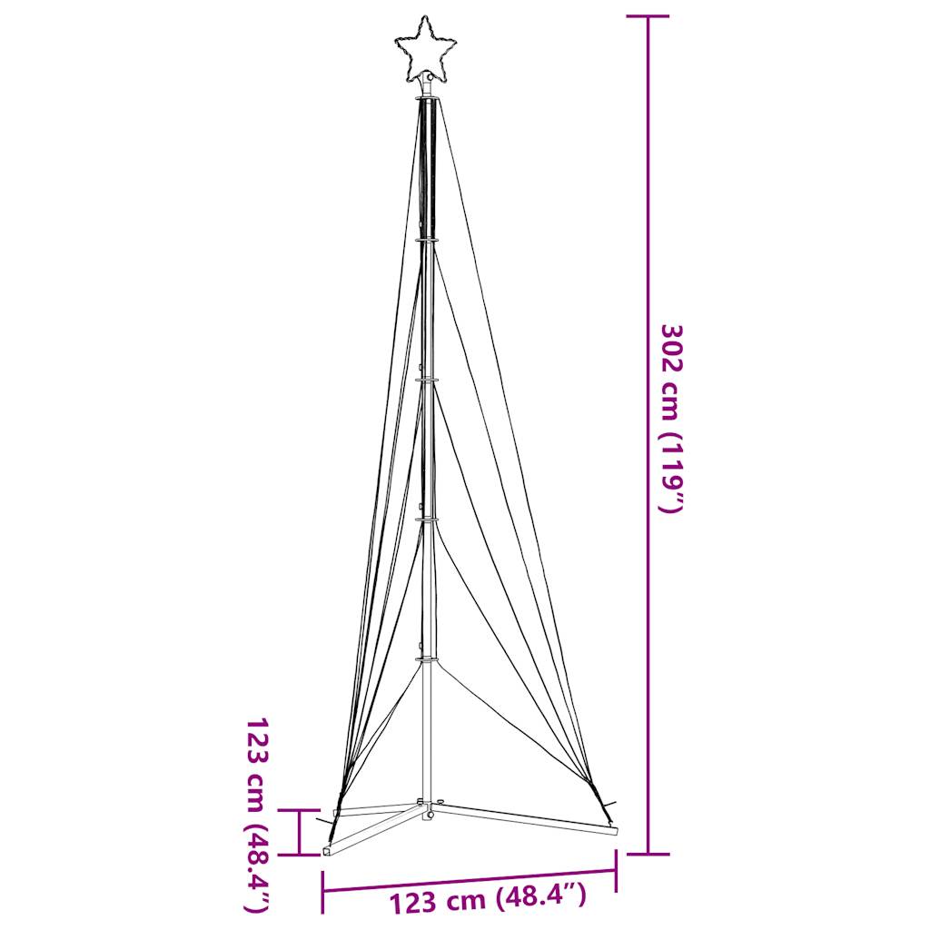 LED-juletræ 525 LED'er 302 cm varmt hvidt lys
