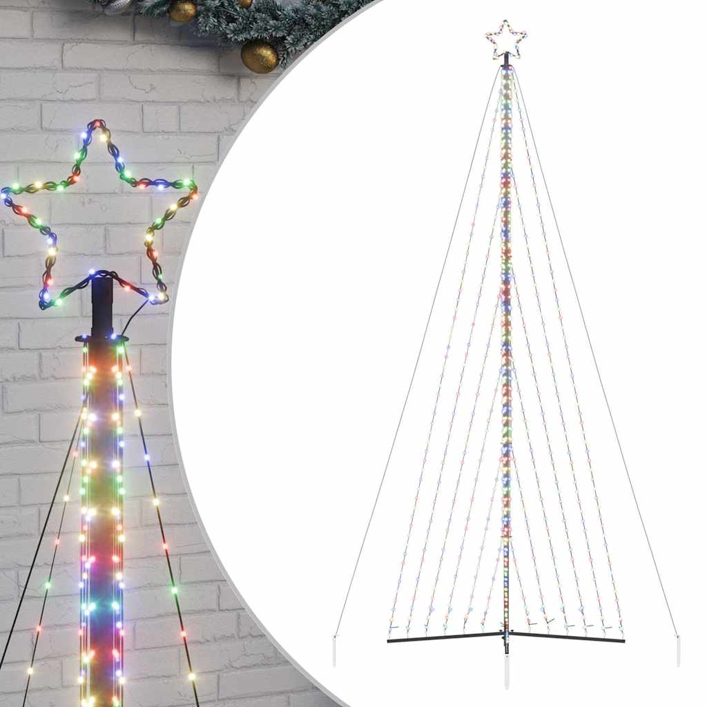 LED-juletræ 789 LED'er 476 cm farverigt lys