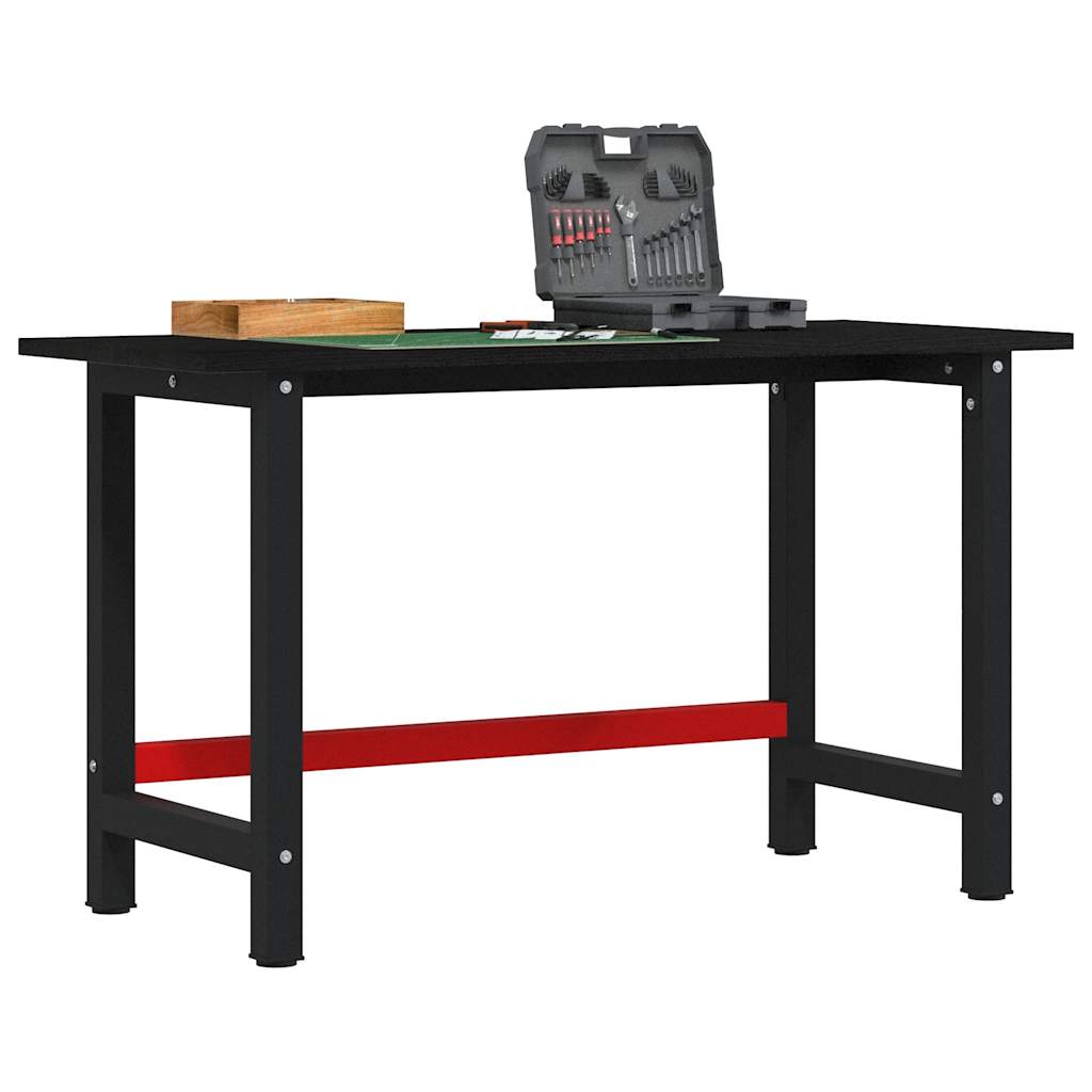 arbejdsbænk 140x60x81,5 cm massivt egetræ rektangulær mørkebrun
