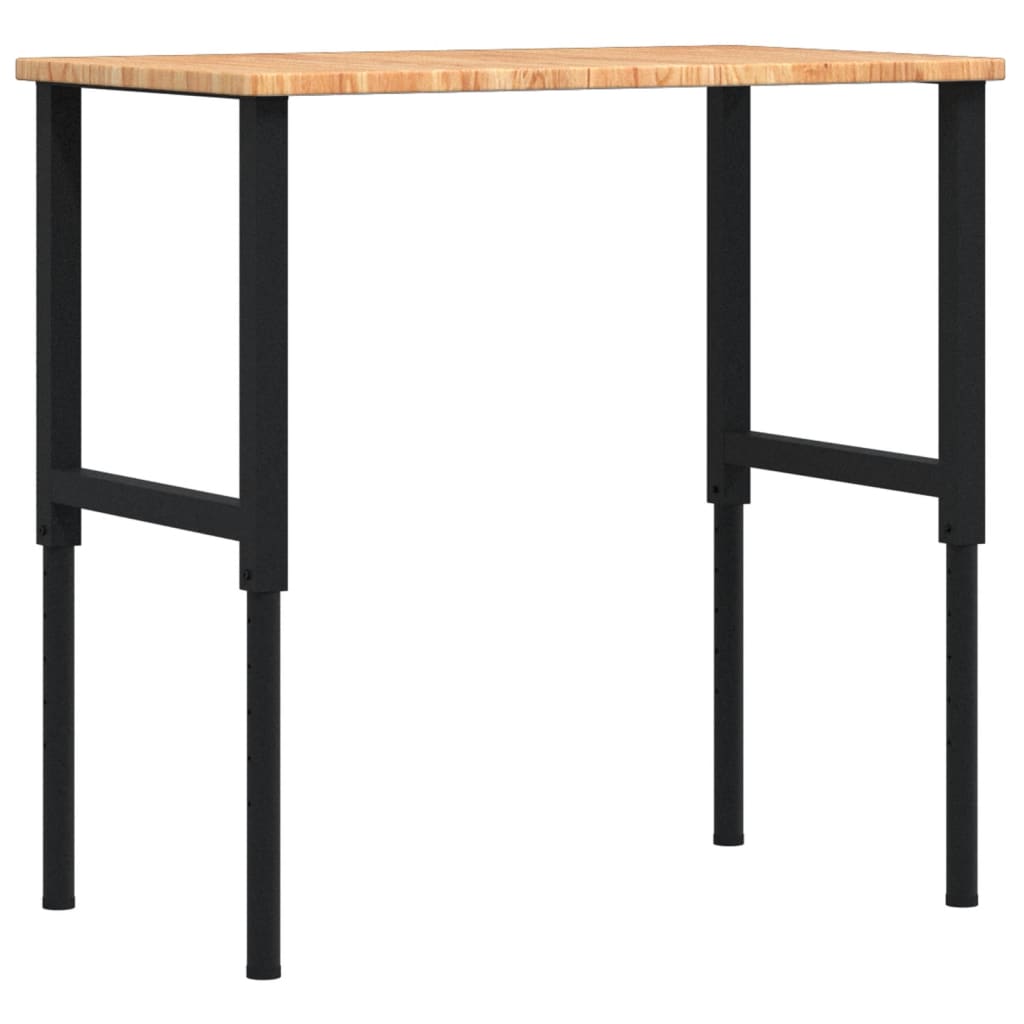 arbejdsbænk 100x60x(71,5-98) cm massivt egetræ rektangulær