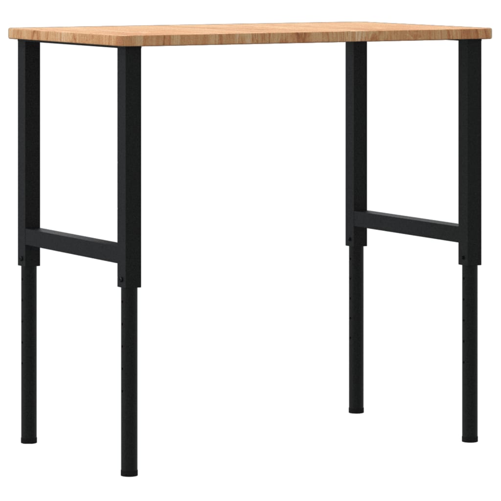 arbejdsbænk 100x60x(71,5-98) cm massivt egetræ rektangulær