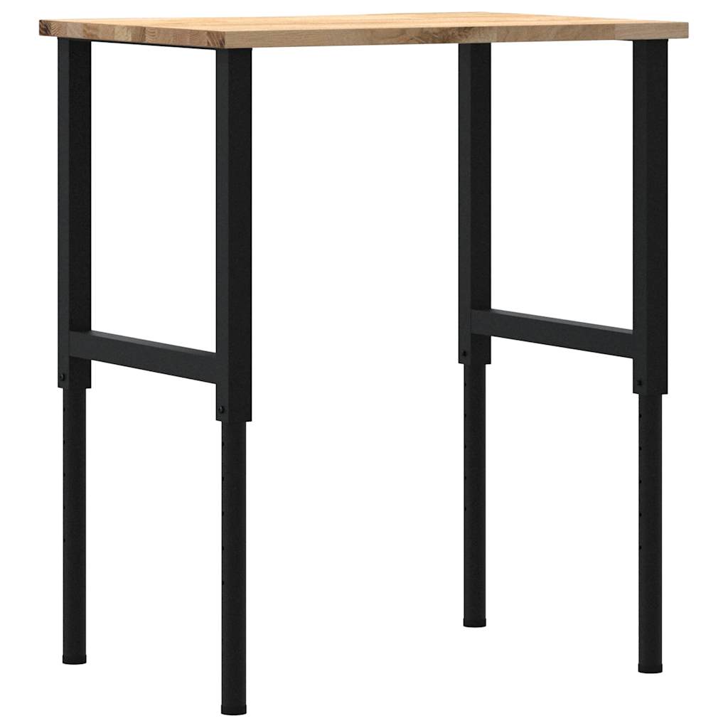 arbejdsbænk 80x60x(71,5-98) cm massivt egetræ
