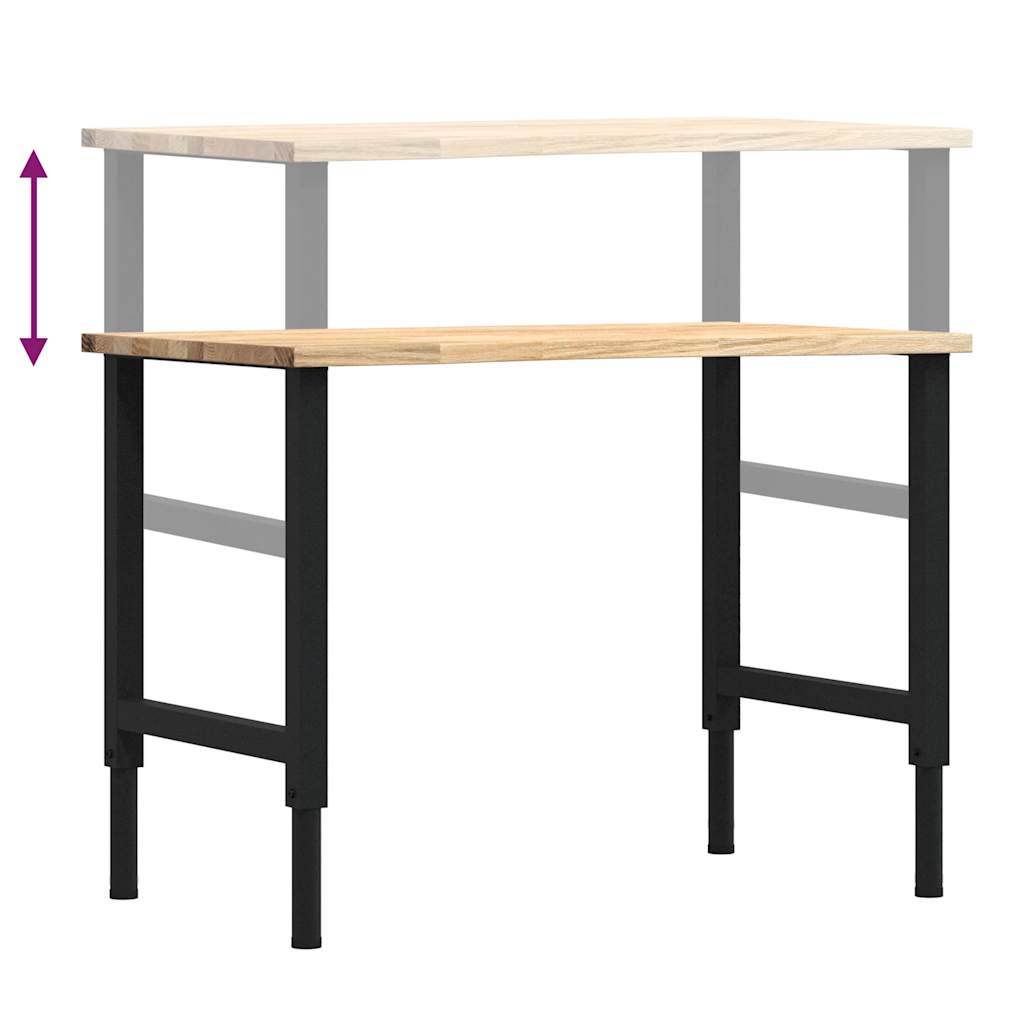 Werkbank 100x60x(71,5-98) cm massive Eiche