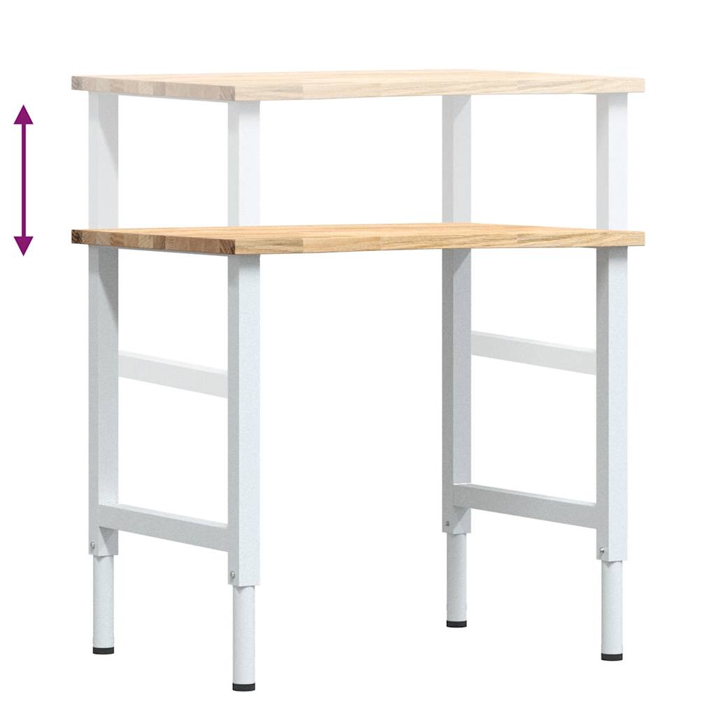 Werkbank 80x60x(71,5-98) cm massive Eiche