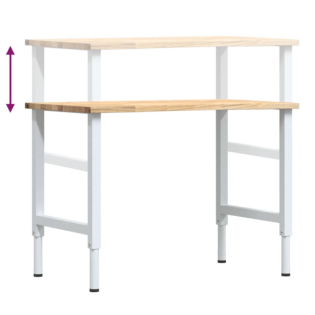 Werkbank 100x60x(71,5-98) cm massive Eiche