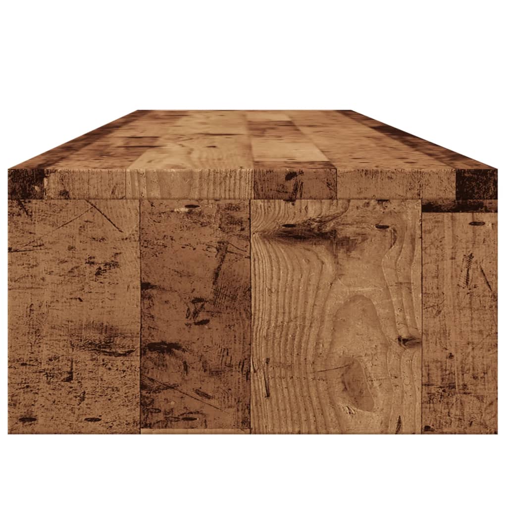 skærmstander 100x24x13 cm konstrueret træ antikt træ