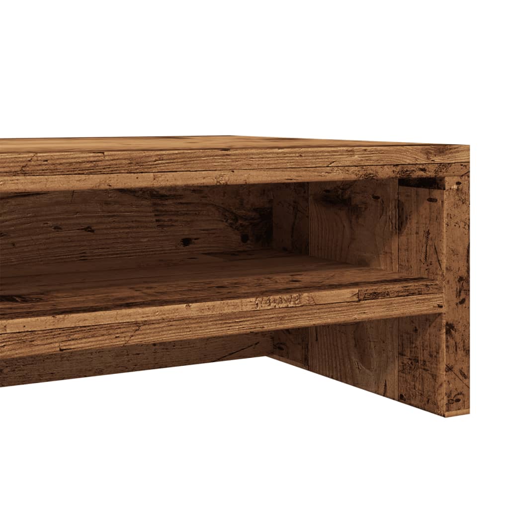 skærmstander 100x24x13 cm konstrueret træ antikt træ