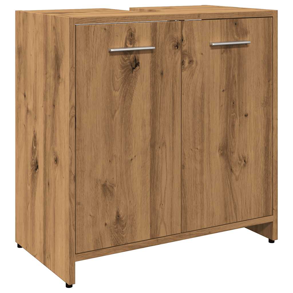 underskab til badeværelse 60x33x60 cm konstrueret træ kunsteg
