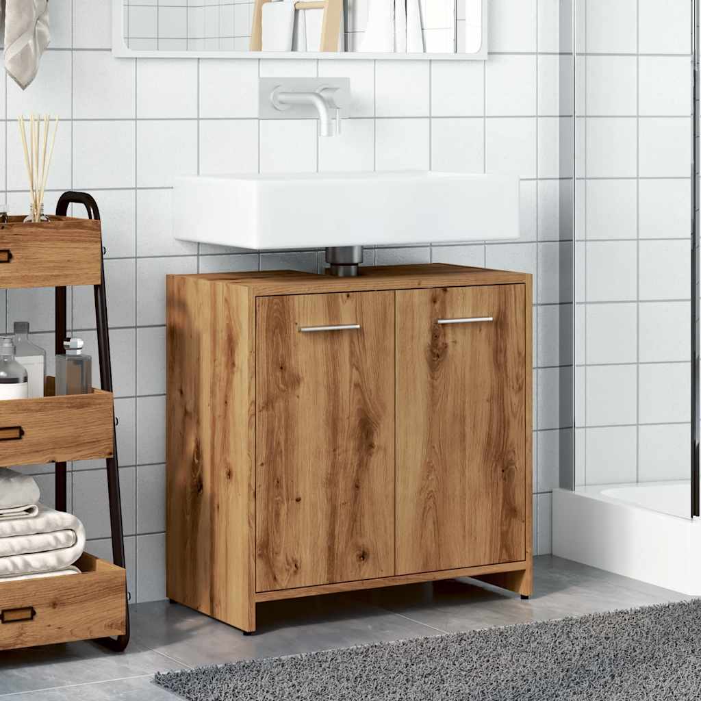 underskab til badeværelse 60x33x60 cm konstrueret træ kunsteg