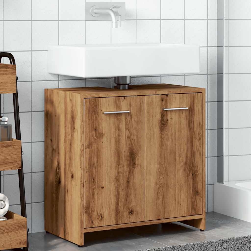 underskab til badeværelse 60x33x60 cm konstrueret træ kunsteg